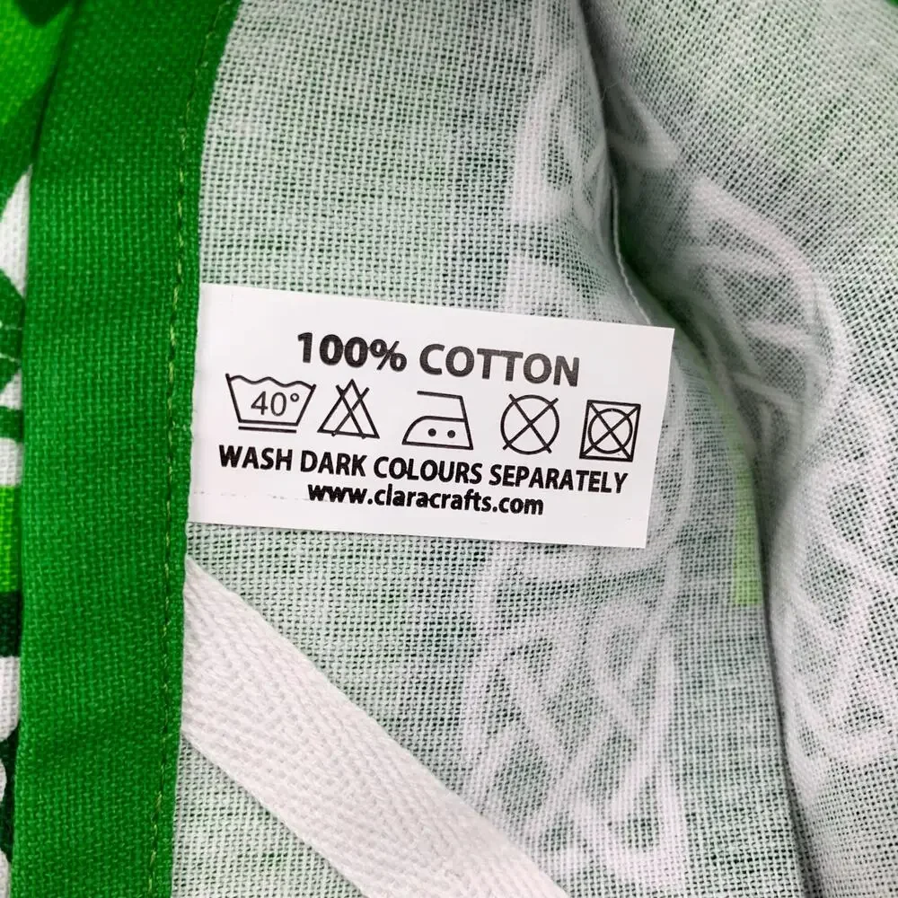 New Islandcraft Irish Tea Towel Scattered Shamrocks Design White Green Cotton